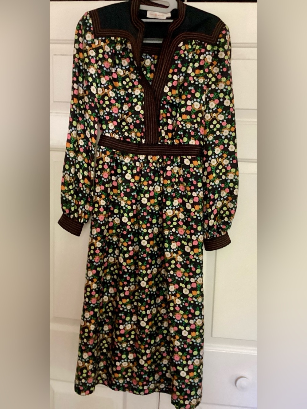 Tory Burch Promenade Silk Twill Midi Dress Size 0